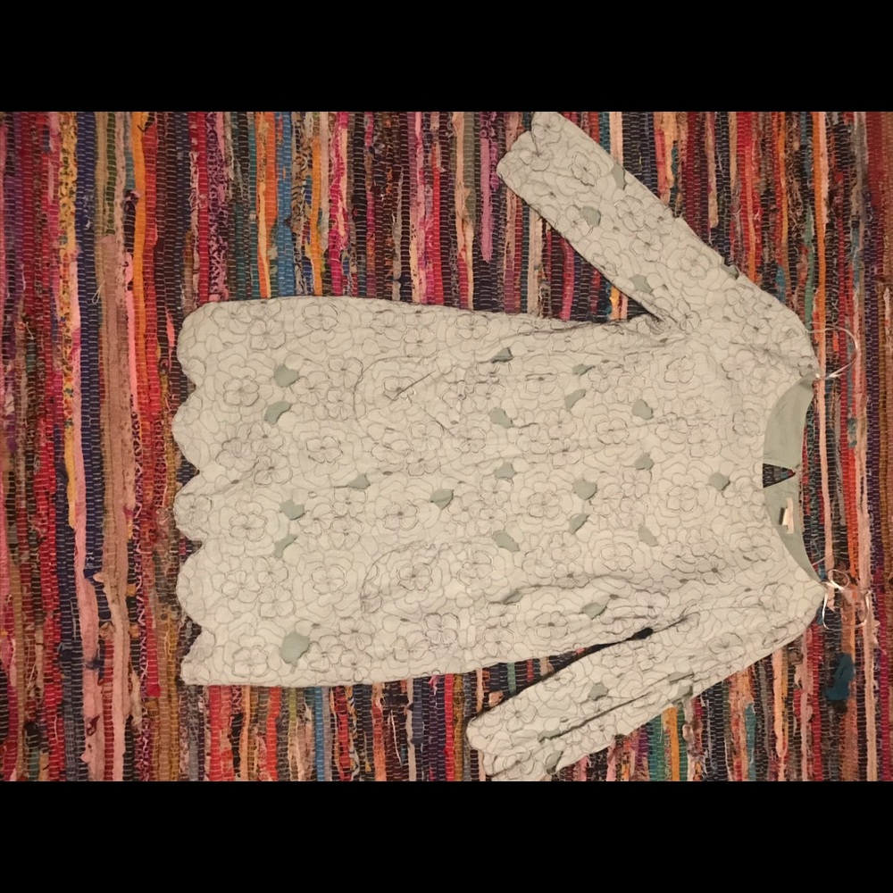 Mint green, long sleeves, cut out flower dress